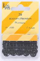 Boutons Pression Plastique Noir 10 mm Bohin, 20 units