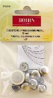 Boutons  recouvrir mtal Bohin, 12 mm, 7 pices