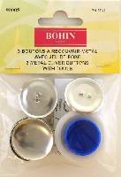 Boutons  recouvrir mtal Bohin, 28 mm, 3 pices