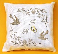 Oiseaux & Coeurs, kit coussin mariage  broder  Luc