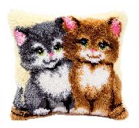 Les 2 Chatons, kit coussin point nou Vervaco