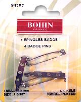 Epingles sret Badge 30 mm Bohin, 4 units