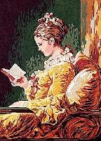 Jeune fille lisant, d aprs J.H Fragonard, kit canevas Margot