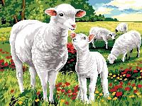 Moutons au Champ, canevas pnlope Margot de Paris