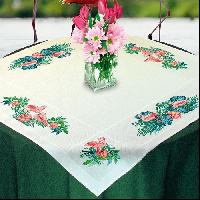 Flamants Roses, kit nappe point de croix Mimo Verd
