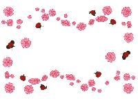 Fleurs Roses & Coccinelles, napperon bord Dentelle  broder Luc Cration