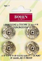 Pressions  coudre Argentes Bohin, 21 mm
