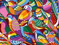 Oiseaux Multicolores, kit canevas Margot de Paris
