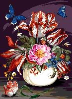 Bouquet Vivant, kit canevas Seg, 45 X 60 cm