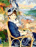 Femme au Bord de la Mer, d après Auguste Renoir, canevas Seg de Paris