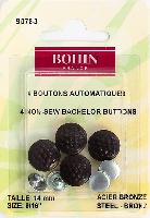 Boutons automatiques Bohin, 14 mm, 3 coloris