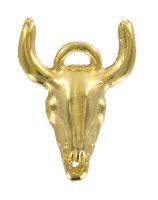 Tête de taureau dorée, breloque bijoux Liberty, sachet de 5 unités
