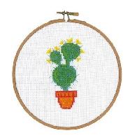 Cactus Fleurs Jaunes, kit au point compté Vervaco