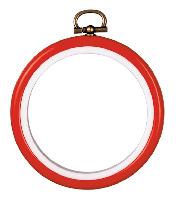 Cercle à broder en plastique coloris Rouge, diamètre 20 cm