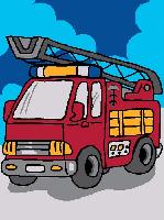Camion de pompier, kit canevas Luc Créations