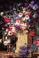 Corbeille et Vase de Fleurs, canevas Seg de Paris