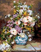 Le Bouquet d après le peintre Renoir, canevas Seg de Paris 75 X 90 cm