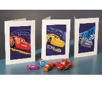 Cars, lot de 3 cartes de voeux à broder Disney Vervaco