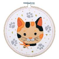 Chat, kit broderie traditionnelle Vervaco