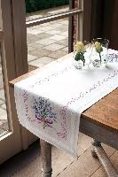Bouquet de Lavande, chemin de table à broder Vervaco