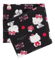 Bear Dot Noir, coupon tissu Hello Kitty, 50 X 54 cm, 4 unités
