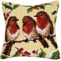 Rouge Gorges, kit coussin canevas Vervaco