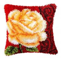 Rose, kit coussin point noué Vervaco 