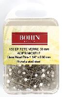 Epingles Religieuses tête de verre Bohin, 30 X 0.60 mm