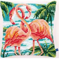 Flamants Roses, kit coussin canevas Vervaco