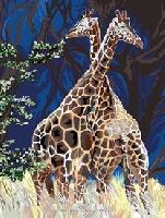 Girafes au grand coeur, kit canevas Margot de Paris