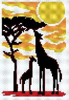 Girafes, kit broderie au point compté Luc