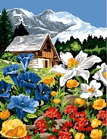 Fleurs de Montagne, kit canevas Margot, 60 X 80 cm