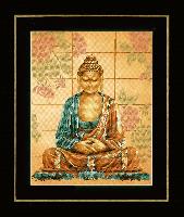 Bouddha, kit point de croix compté sur toile étamine imprimée, Lanarte