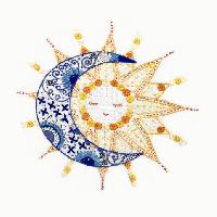 Le soleil a rdv avec la lune, kit broderie < un Chat dans l Aiguille >