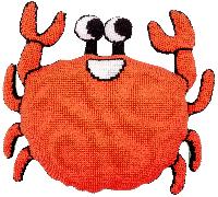 Crabe, kit coussin canevas point de croix Vervaco