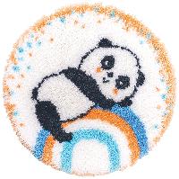 Panda & arc en Ciel, kit tapis point noué Vervaco