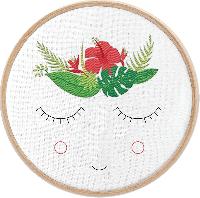 Fleurs Rouges, kit broderie traditionnelle Marie Coeur