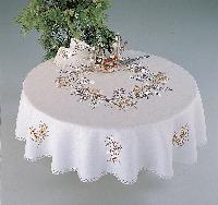 Folâtre, nappe ronde 160 cm " Margot Broderie ", Broderie Traditionnelle 