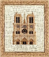 Notre Dame de Paris, au Fil de l Ange, kit à broder sur Lin