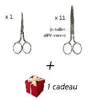 Promo 12 ciseaux couture + cadeau Locau