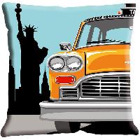 Taxi à New York, kit coussin canevas Seg de Paris