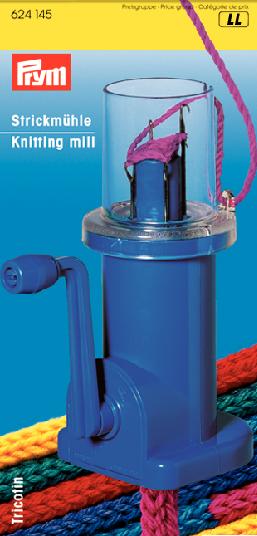 Tricotin automatique, mécanique, Prym, bleu, pour faire des cordons, avec 4  crochets