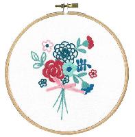 Fleurs Modernes, kit broderie traditionnelle Vervaco